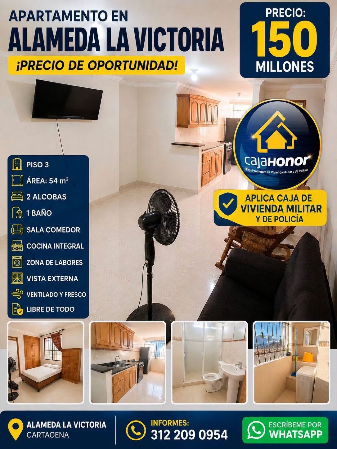 VENDO APARTAMENTO EN ALAMEDA DE LA VICTORIA PISO 3 